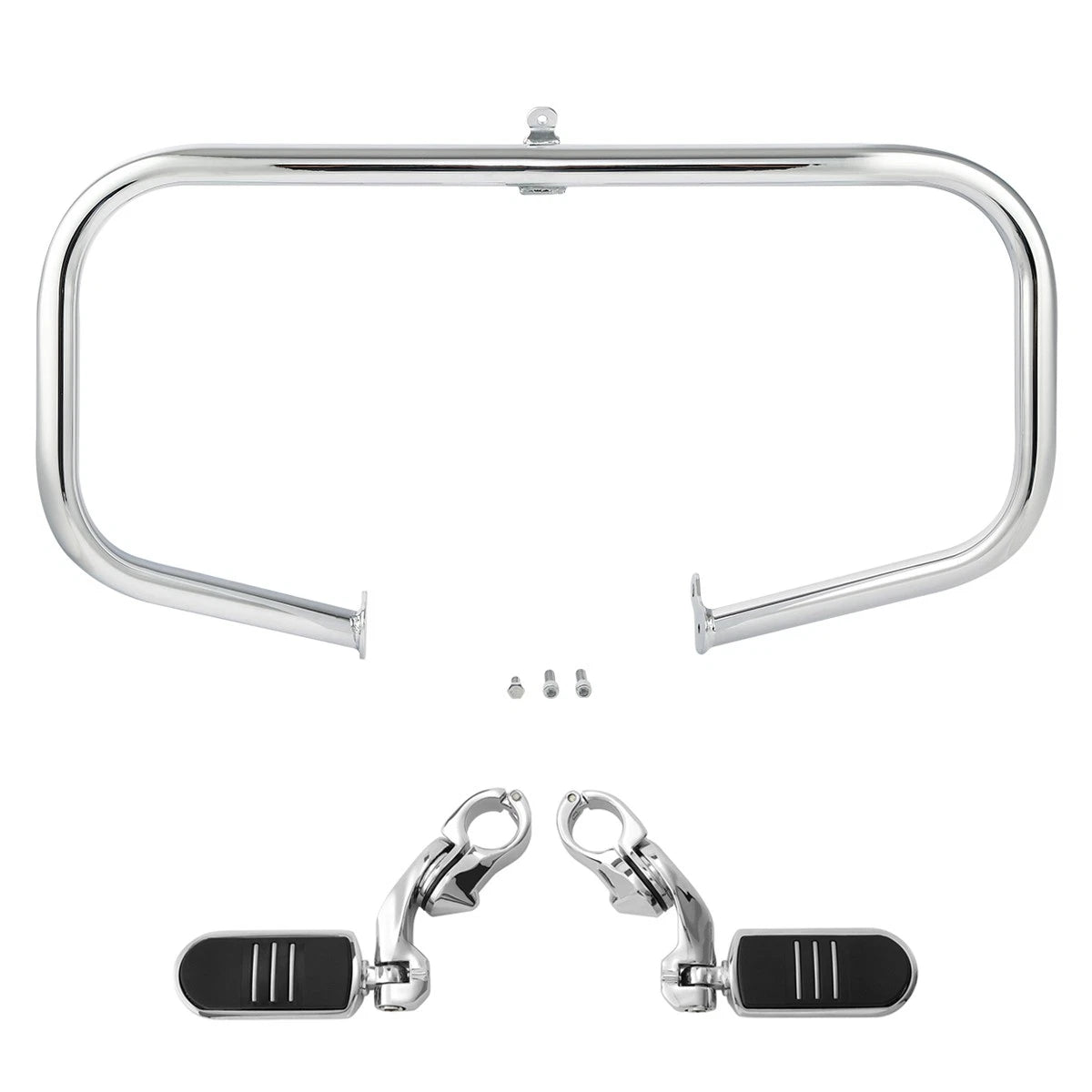 Chrome Highway Engine Guard Crash Bar Foot Pegs for Harley Touring (2009–2024)