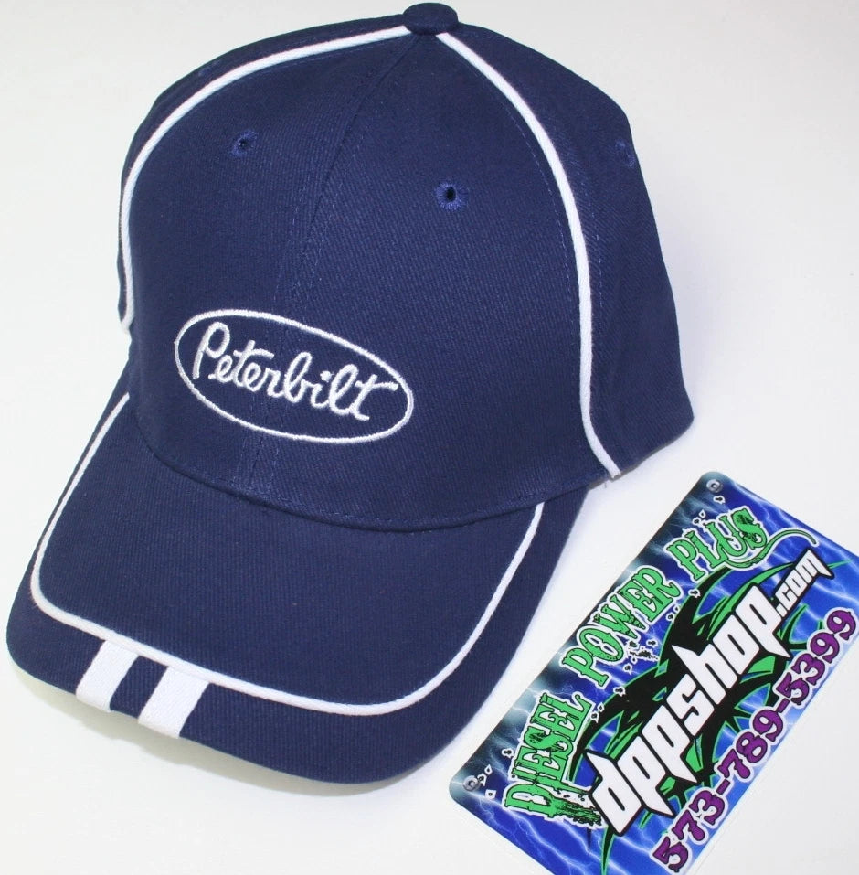 Navy Sport Stripe Cap for Peterbilt Motors (Blue/White)