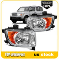 Set of 2 Headlight Assemblies for Honda Element (2003–2008) Chrome Housing