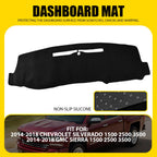 Dash Cover Mat for Chevrolet Silverado/GMC Sierra 1500 2500 3500 (2014–2018)