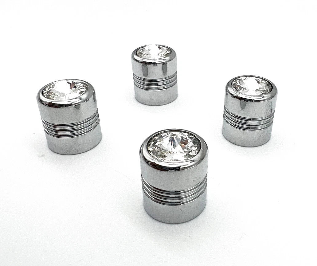 Chrome Tire Valve Stem Caps Replacement for Hot Rod Car Truck ATV (Set of 4) (1990–2026)