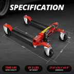 Set of 2 Hydraulic Car Wheel Repair Dolly Jacks 10.8"-23" 1500lbs