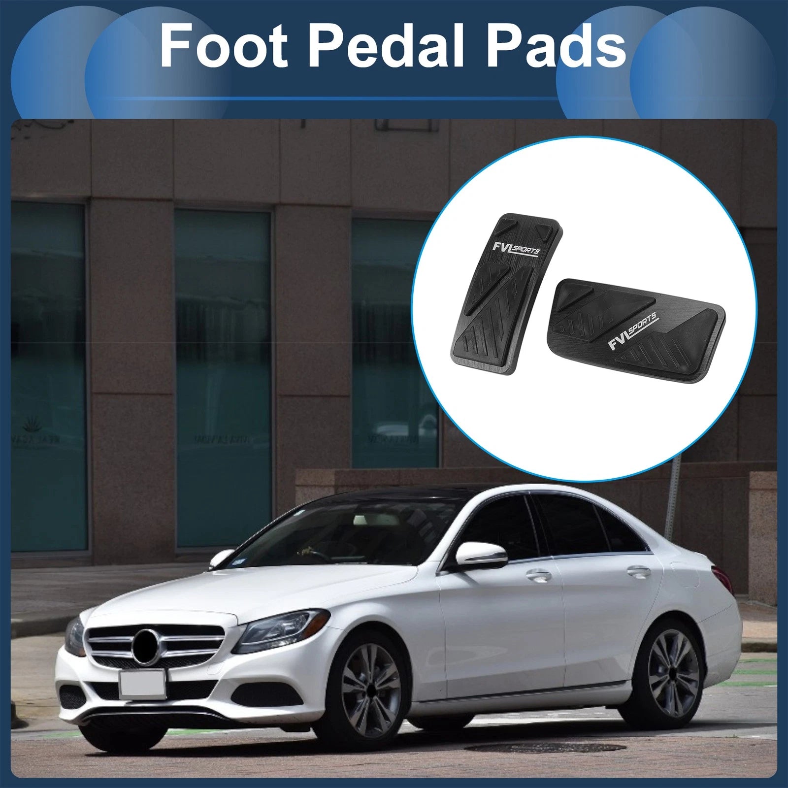 Set of 2 Automatic Foot Accelerator Pedal Covers for Ford Ranger (2024) Black