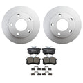 Hella Rear Rotors & Bosch QuietCast Ceramic Brake Pads Kit for A4 Quattro (2002–2008)