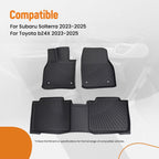 Set of 2 TPE Anti-Slip Car Floor Mats for Subaru Solterra Toyota bZ4X (2023–2025)
