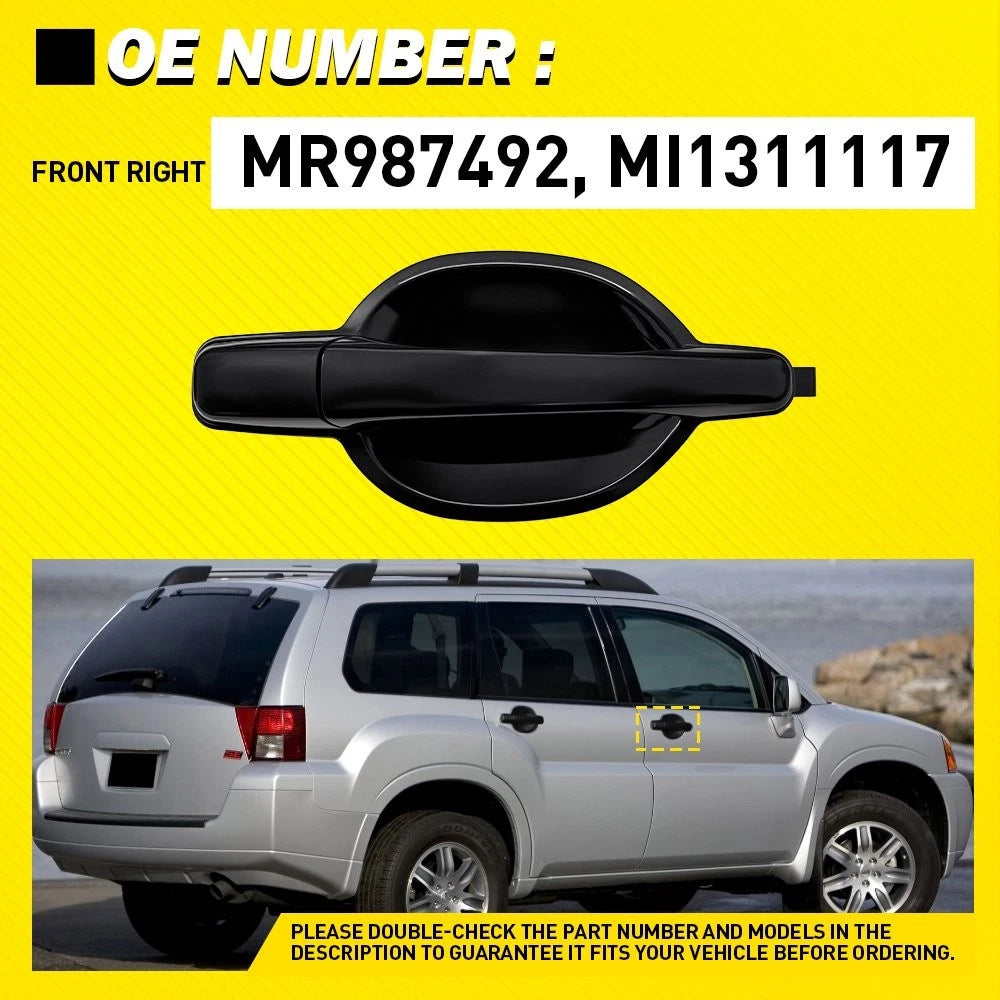 Exterior Door Handle for Mitsubishi Endeavor (2004–2011) - Front Right, Black