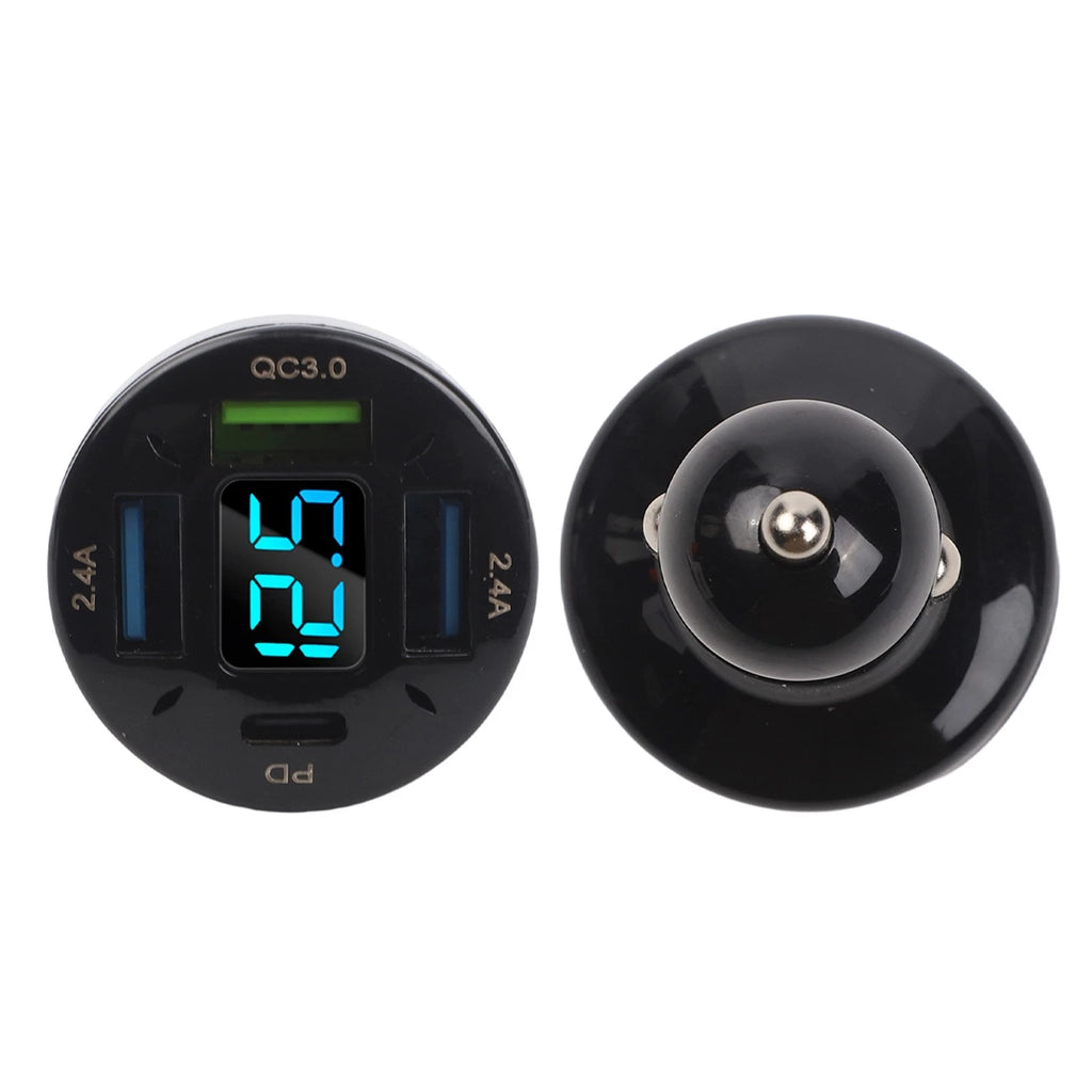 Voltmeter Car Charger 12V/24V for Universal Vehicles (Set of 4)