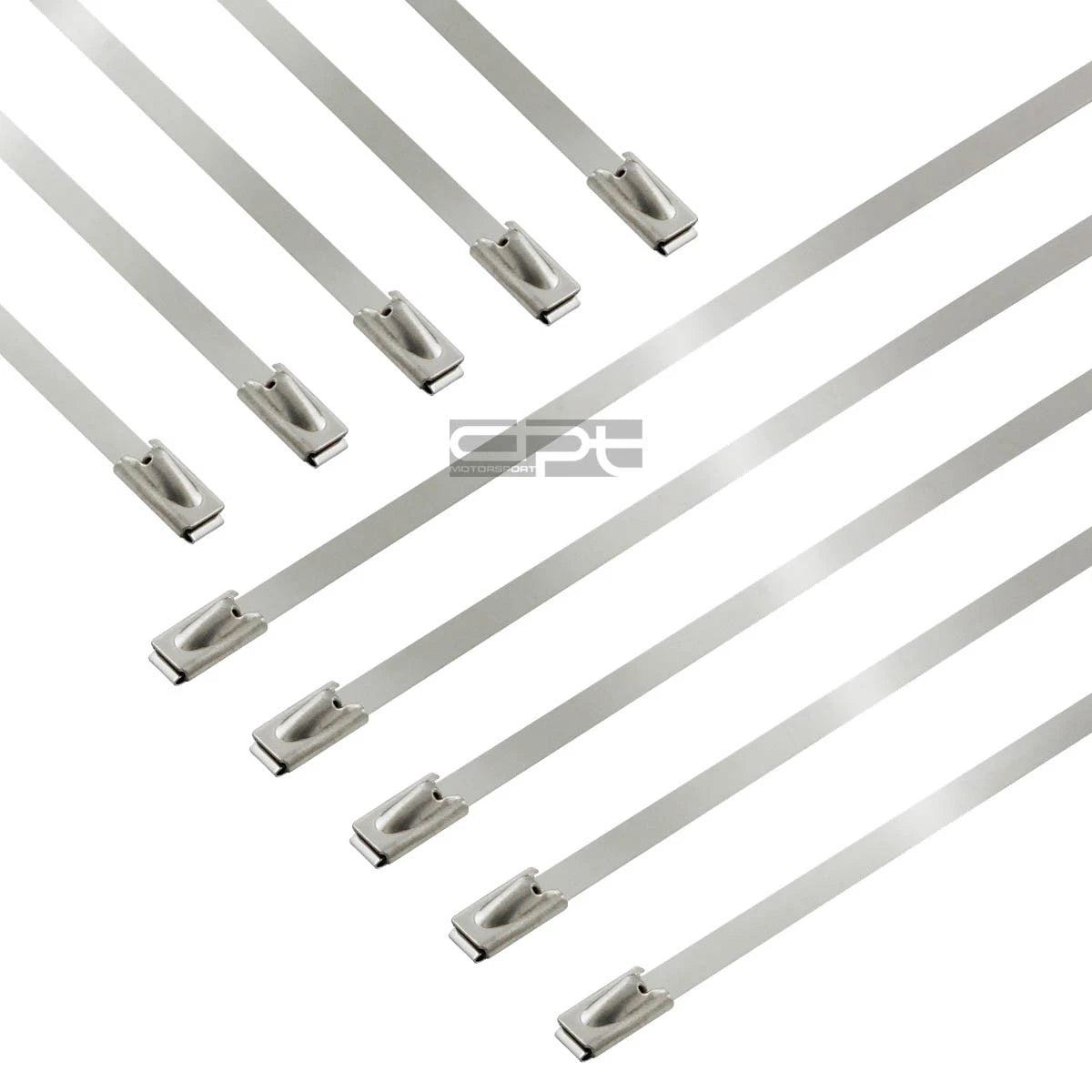 Set of 10 Stainless Steel Self-Locking Zip Ties for Exhaust Wrap