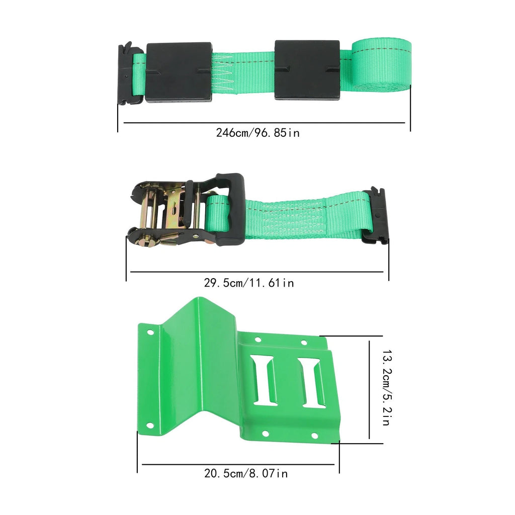 Set of 2 E-Track Ratchet Straps for Heavy Duty Trailers