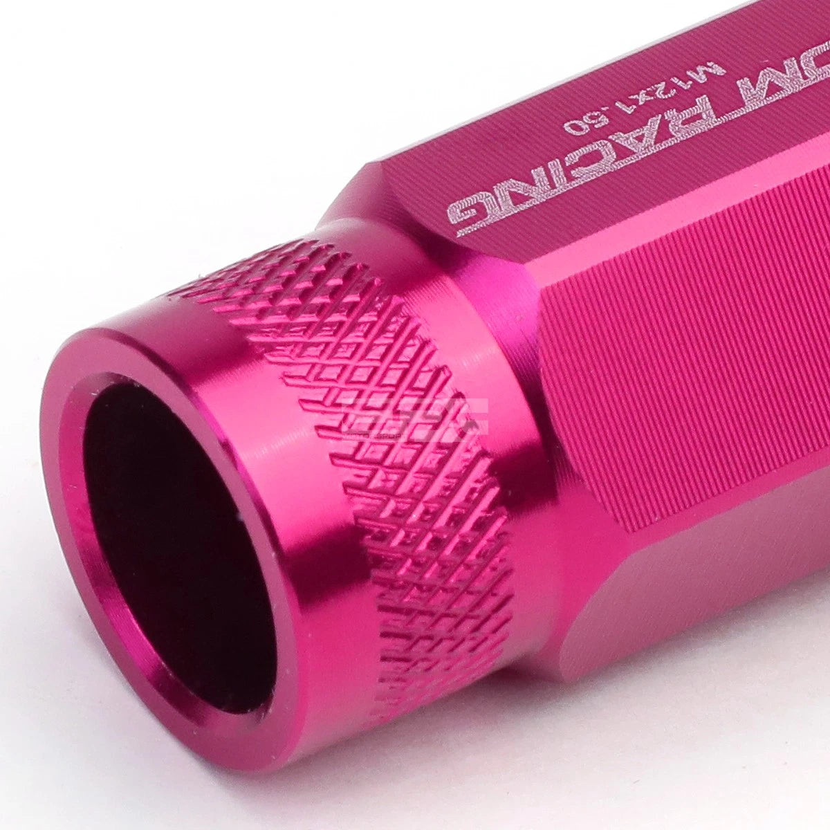 20 PCS Open End M12x1.5 50mm Tall Pink Aluminum Lug Nuts + Adapter