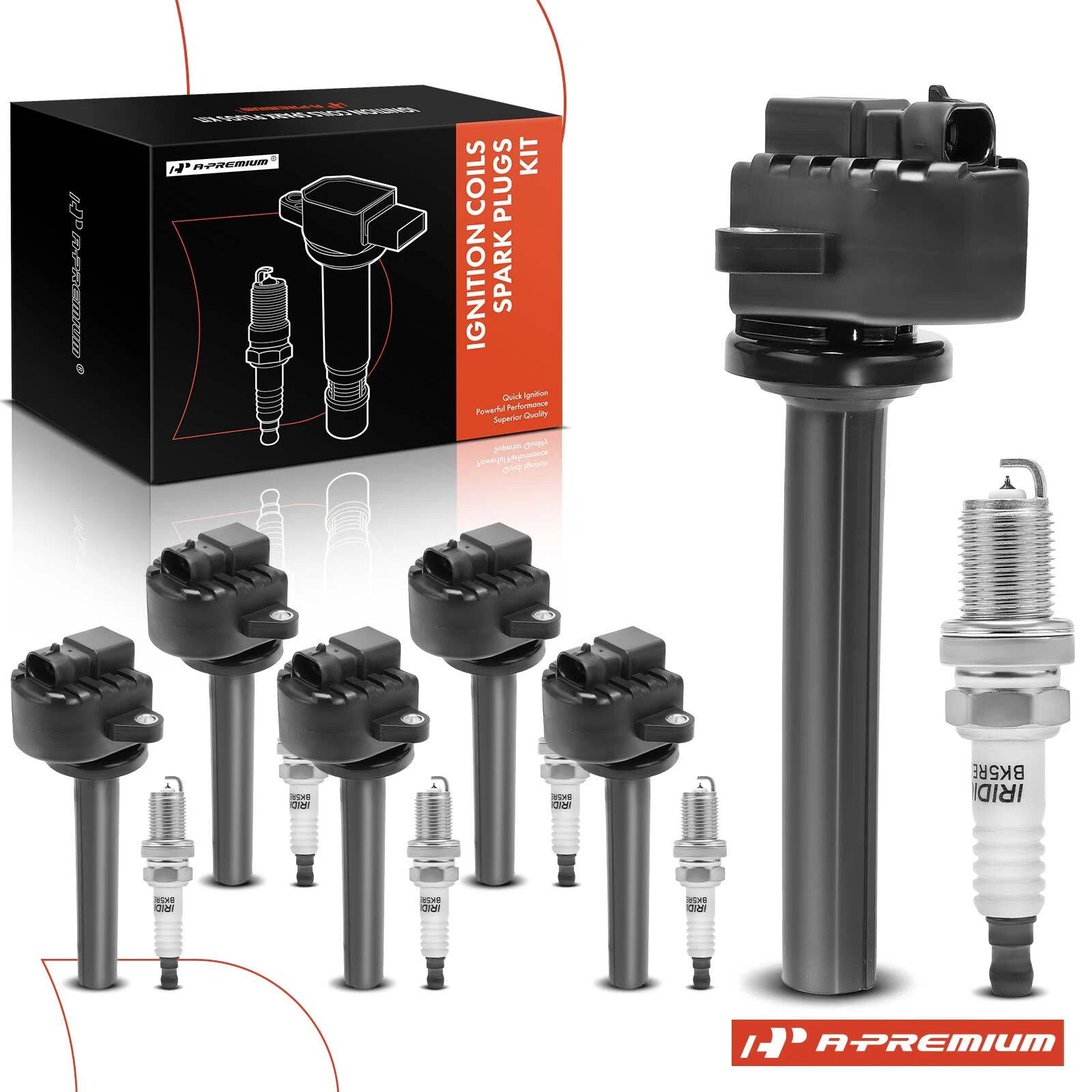 Set of 6 Ignition Coils & Iridium Spark Plugs for Honda Passport (2000–2002)