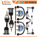 Set of 4 Front Control Arm Tie Rod End CV Axle Shaft for Lincoln Navigator (2004–2006)