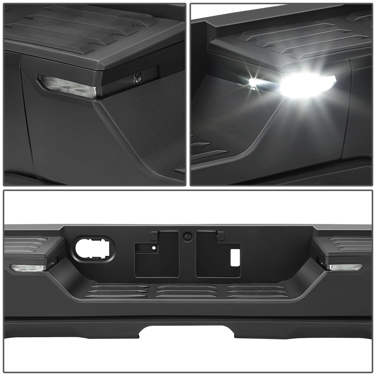Rear Step Bumper for Toyota Tundra (2022–2026) Black w/o Sensor Holes