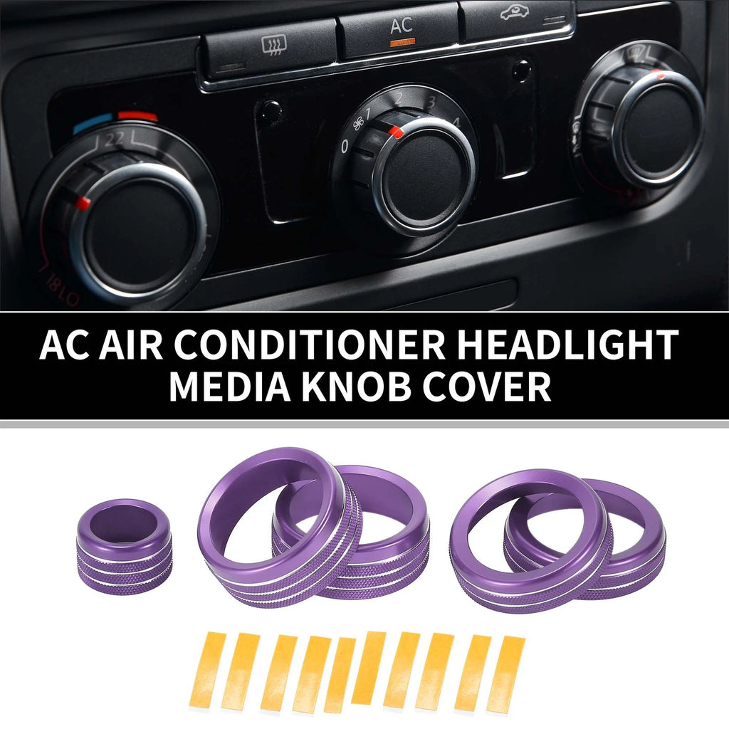 5 Pcs AC Headlight Media Switch Knob Cover for Chevrolet Silverado (2022–2023)