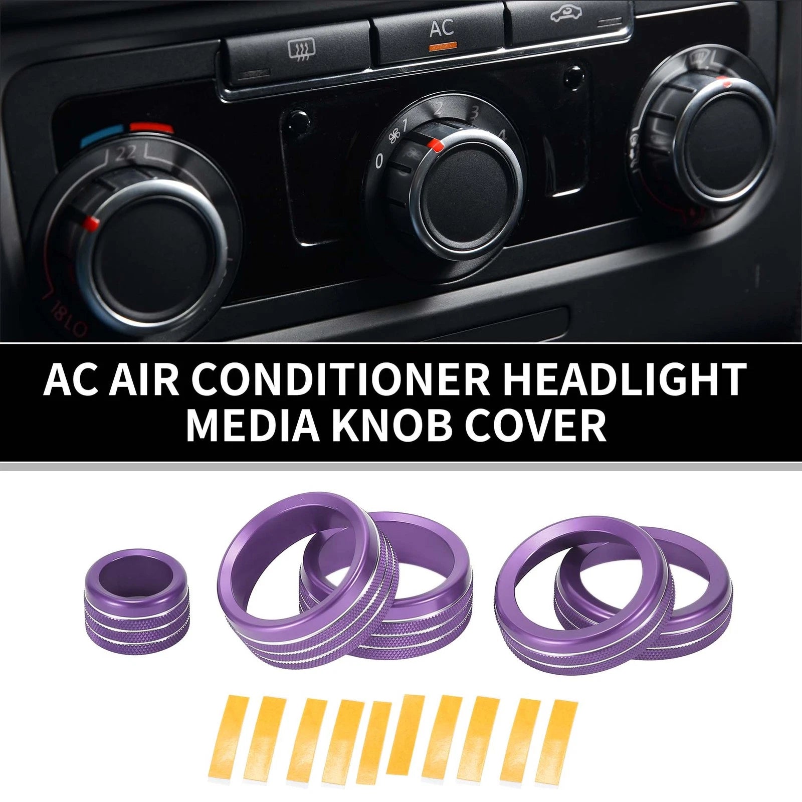 5 Pcs AC Headlight Media Switch Knob Cover for Chevrolet Silverado (2022–2023)