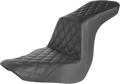 SADDLEMEN Step-Up Seat for Harley-Davidson (Full Lattice Stitch, Black)