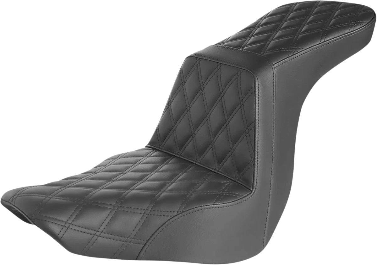SADDLEMEN Step-Up Seat for Harley-Davidson (Full Lattice Stitch, Black)