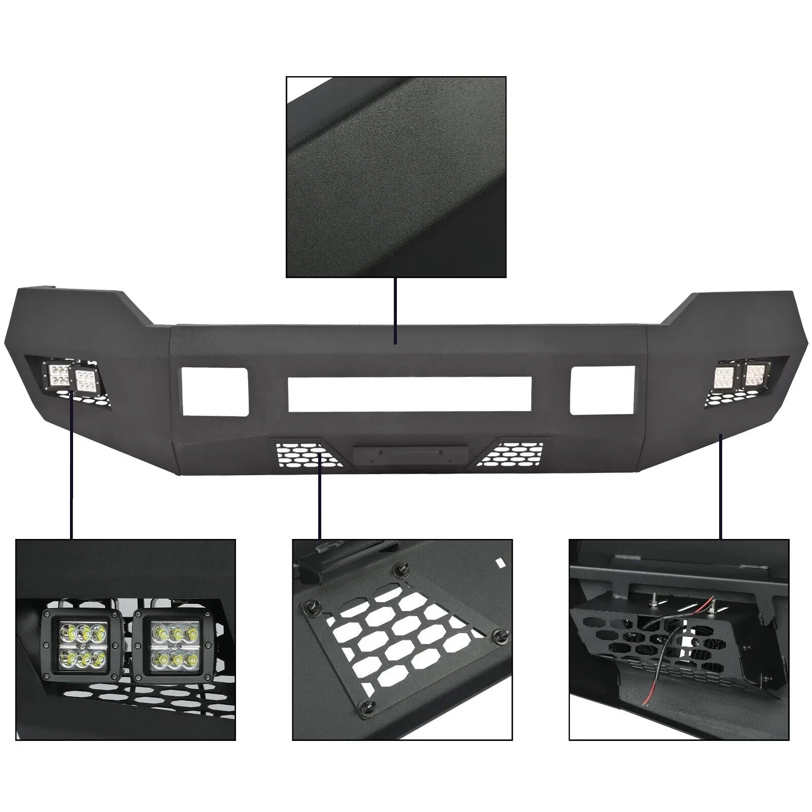 Front Bumper w/LEDs for Ford F250 F350 (2011–2016)