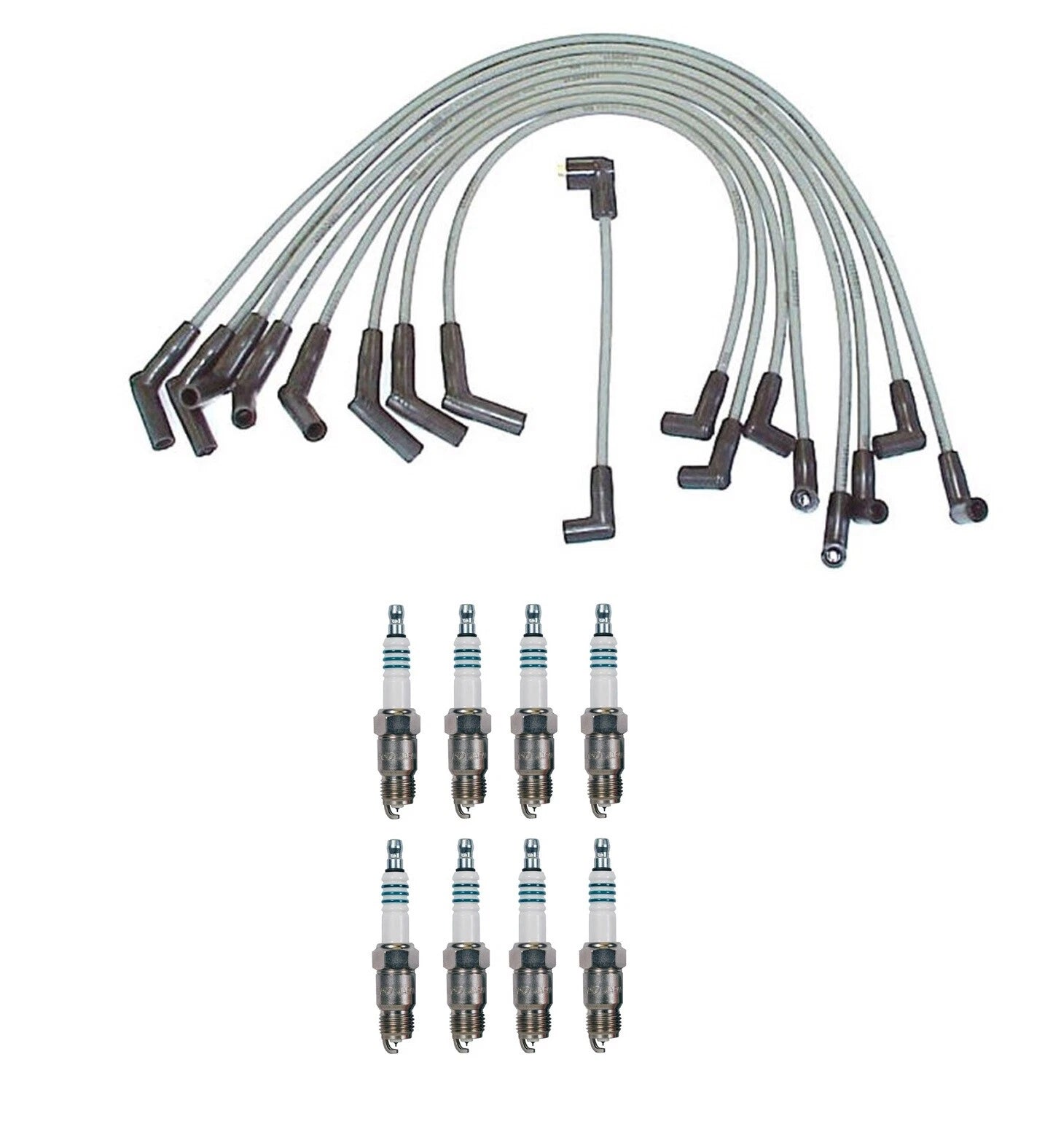 Denso Wire Set & 8 Iridium Power Spark Plug Kit for 7.5L V8 Carb