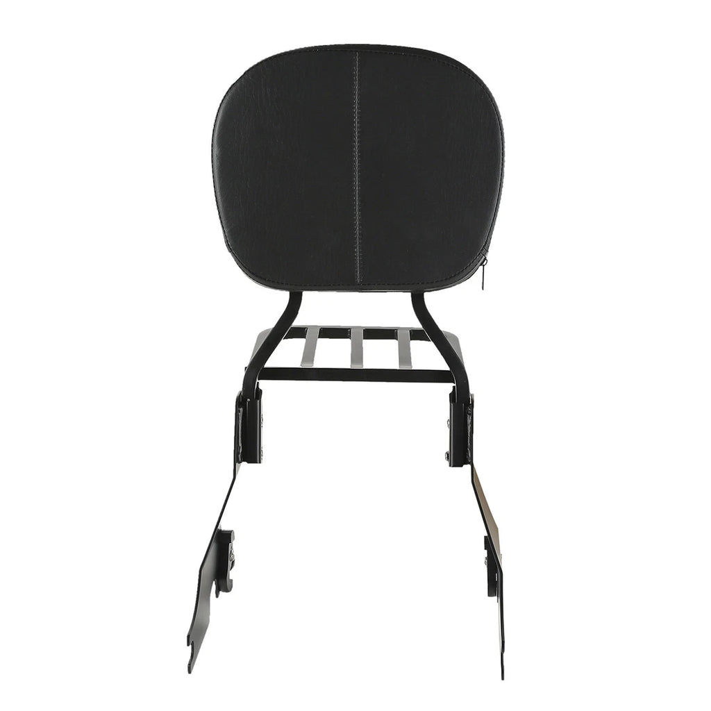 Chrome/Black Backrest Sissy Bar Luggage Rack for Harley Sportster 883 (2004–2022)
