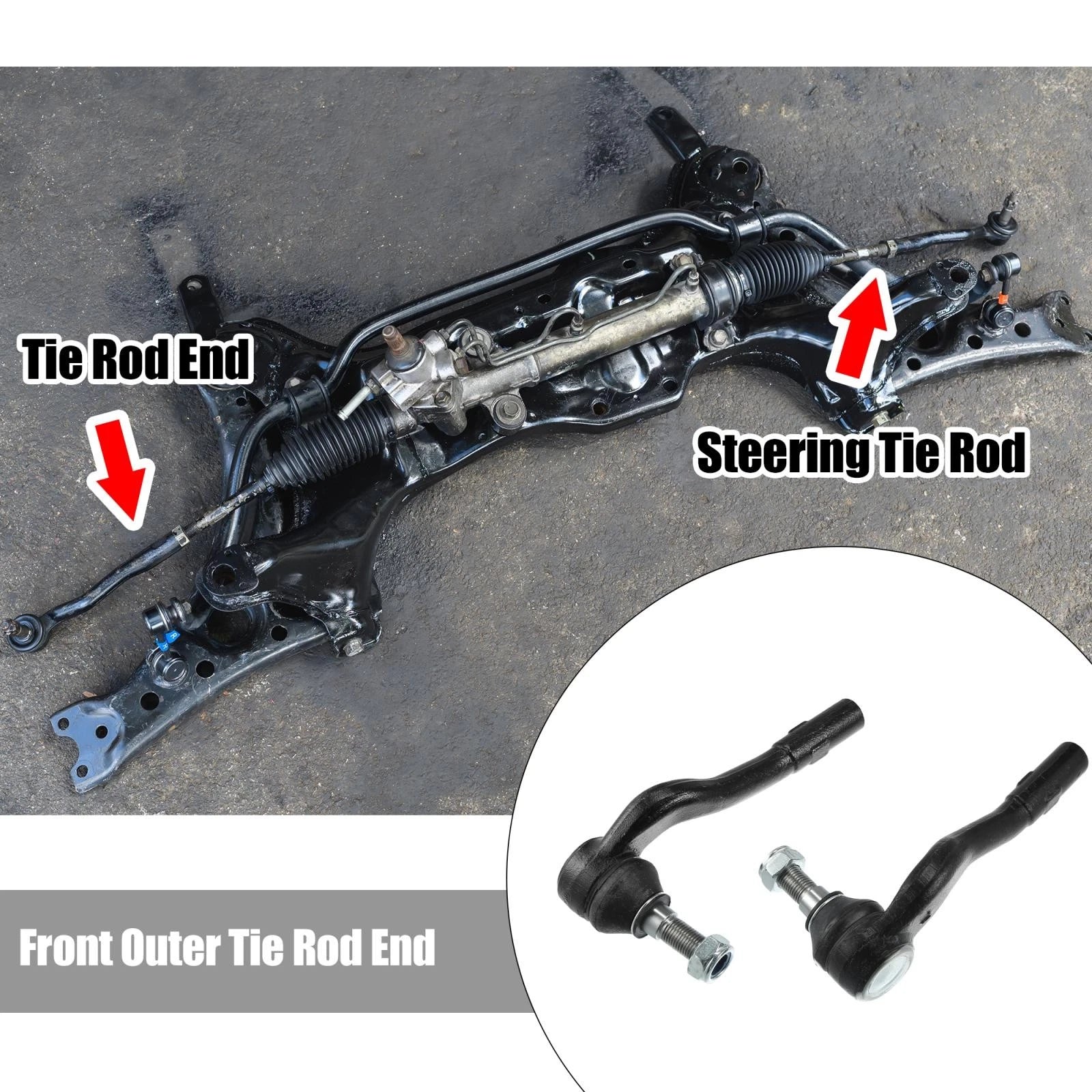 2pcs Front Outer Tie Rod End ES80687 ES80688 for Mercedes-Benz C230 C240 C280 (2000–2007)