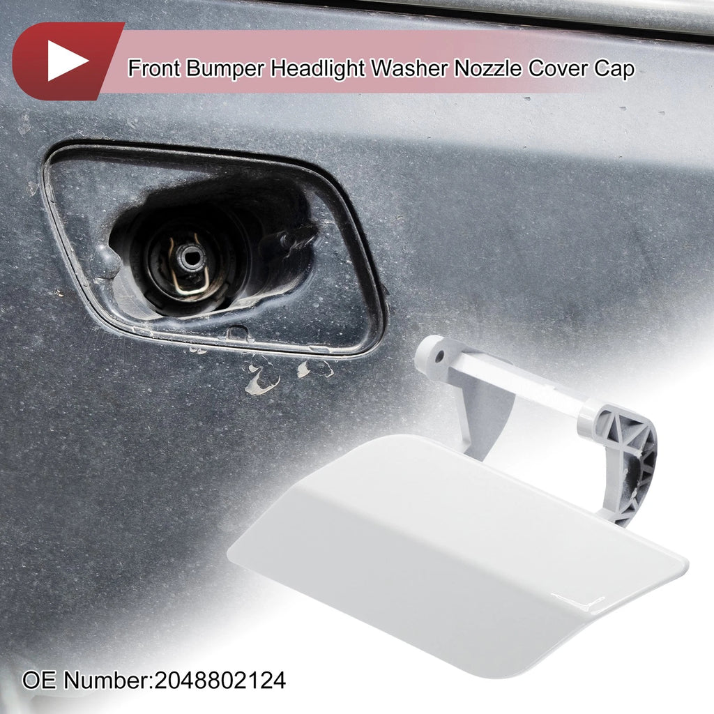 Front Left Washer Nozzle Cover Cap for Mercedes-Benz C350 (2008–2014) White
