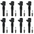 Set of 8 Ignition Coils & U-Groove Spark Plugs for Ford F-150 5.4 V8 (1999)