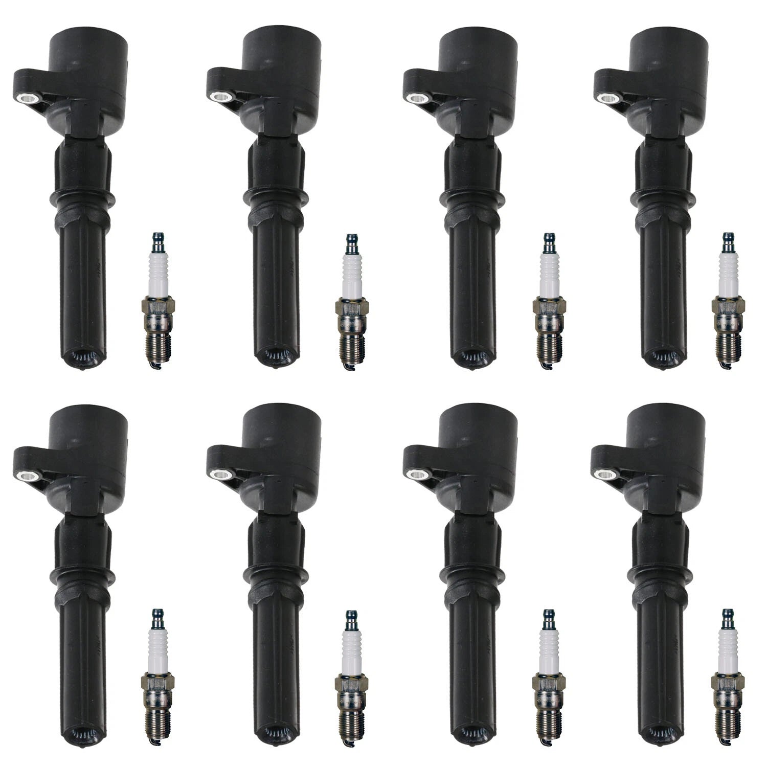 Set of 8 Ignition Coils & U-Groove Spark Plugs for Ford F-150 5.4 V8 (1999)