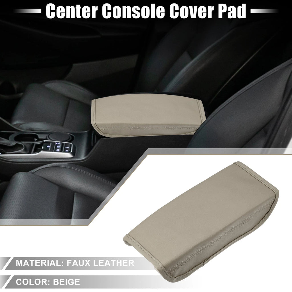 Center Console Cover Pad for Hyundai Tucson (2022–2023) Faux Leather Beige