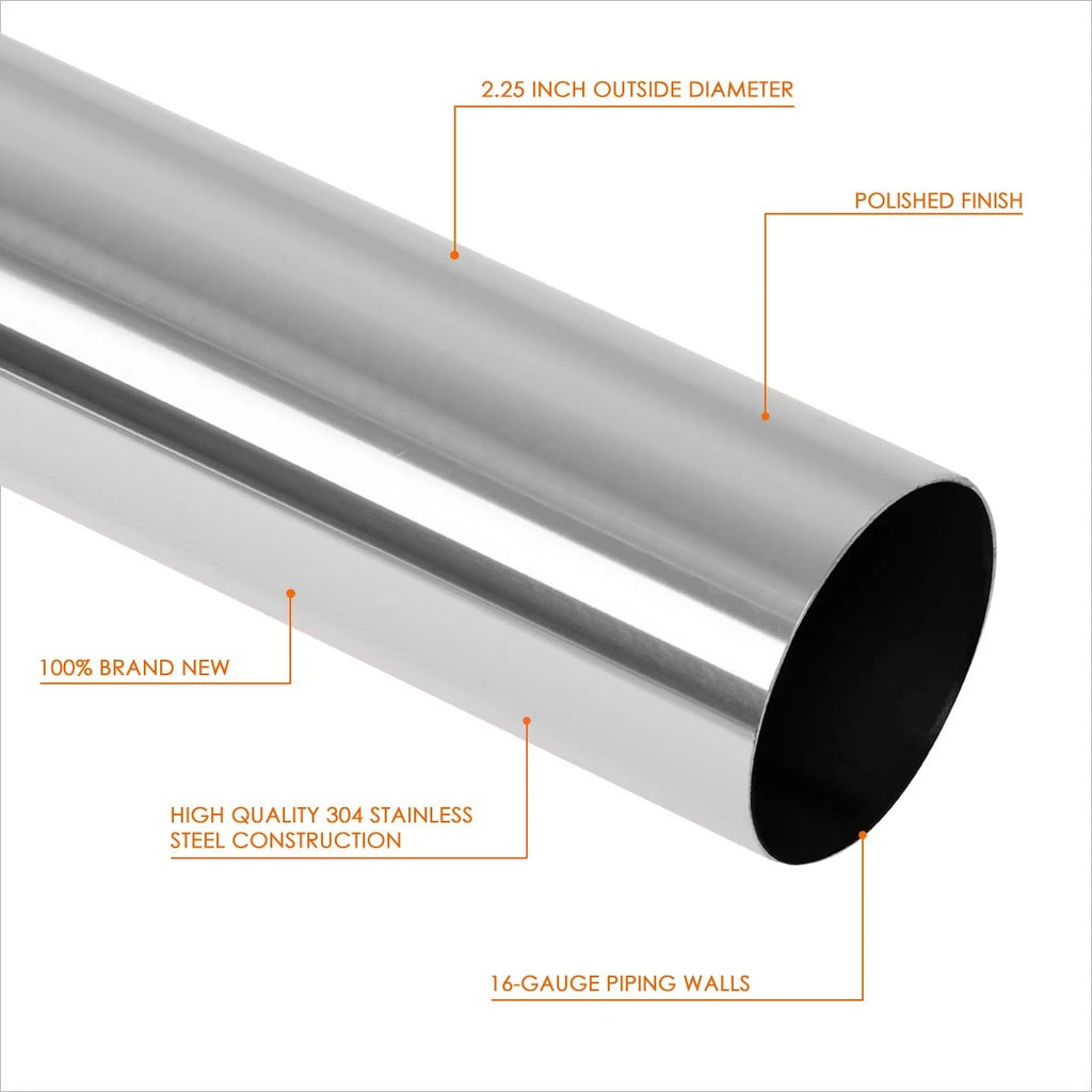 Set of 16 Exhaust Piping Kit for DIY (Straight, 45, 90 Degree, U-Bend) 2.25" OD