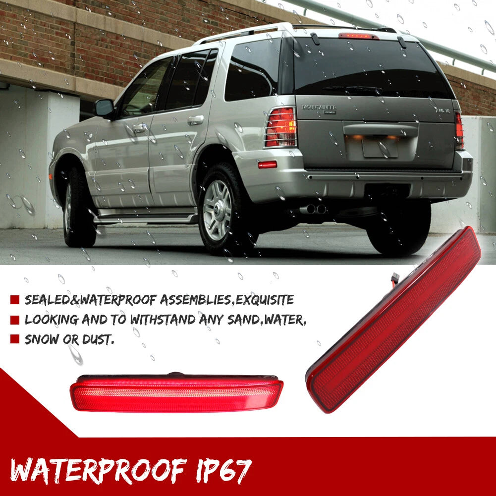 2X Red LED Rear Side Marker Lights for Mercury Mountaineer (2002–2010)