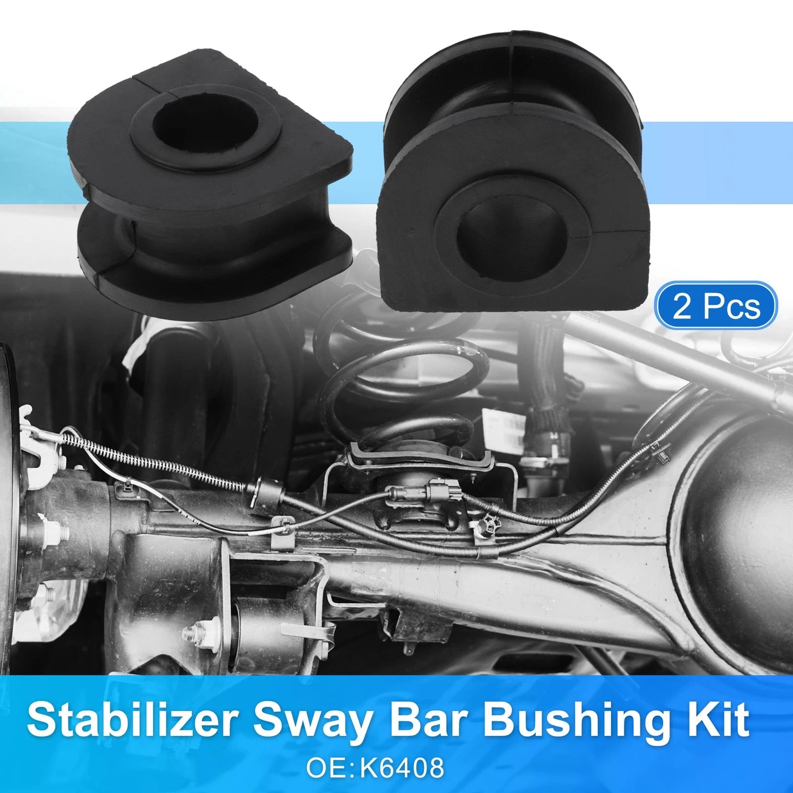 Set of 2 No.K6408 Stabilizer Sway Bar Bushing Kit for Cadillac Escalade (2009–2019) Rubber