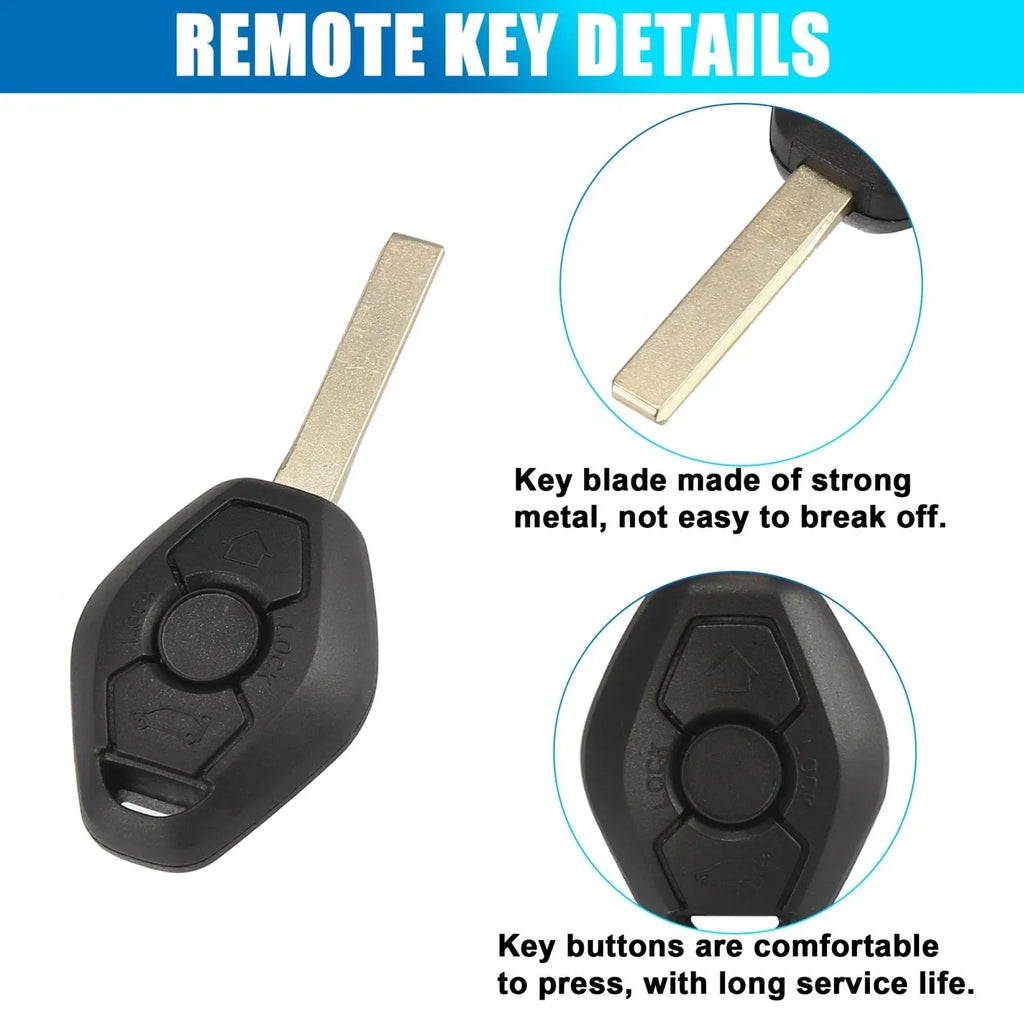 3 Button 868MHz Fob Entry Car Remote Key for BMW 5 Series E60 E61 (2003-2007)