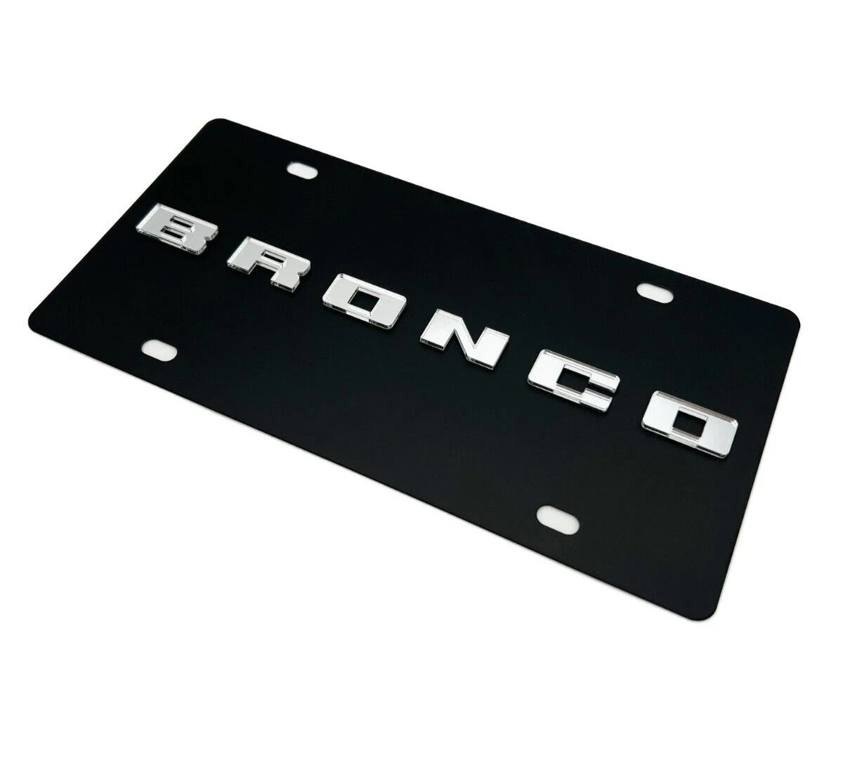 License Plate Frame Premium Black Metal for Ford Bronco (2021–2024)