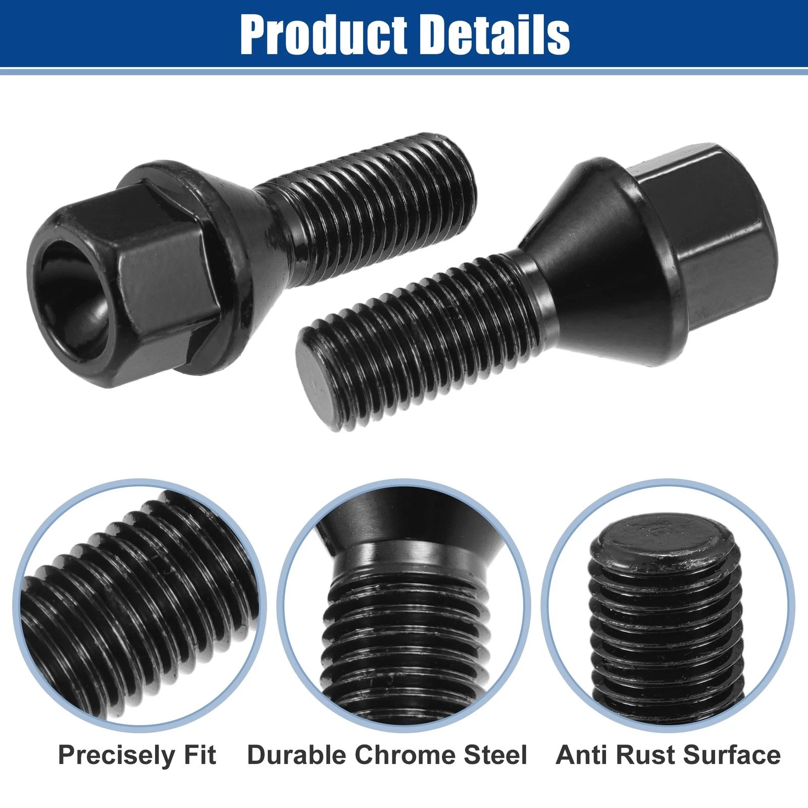 20 Pcs M12x1.5 Wheel Lug Bolt Nut for BMW E46 E90 E39 (No. 36136781150)