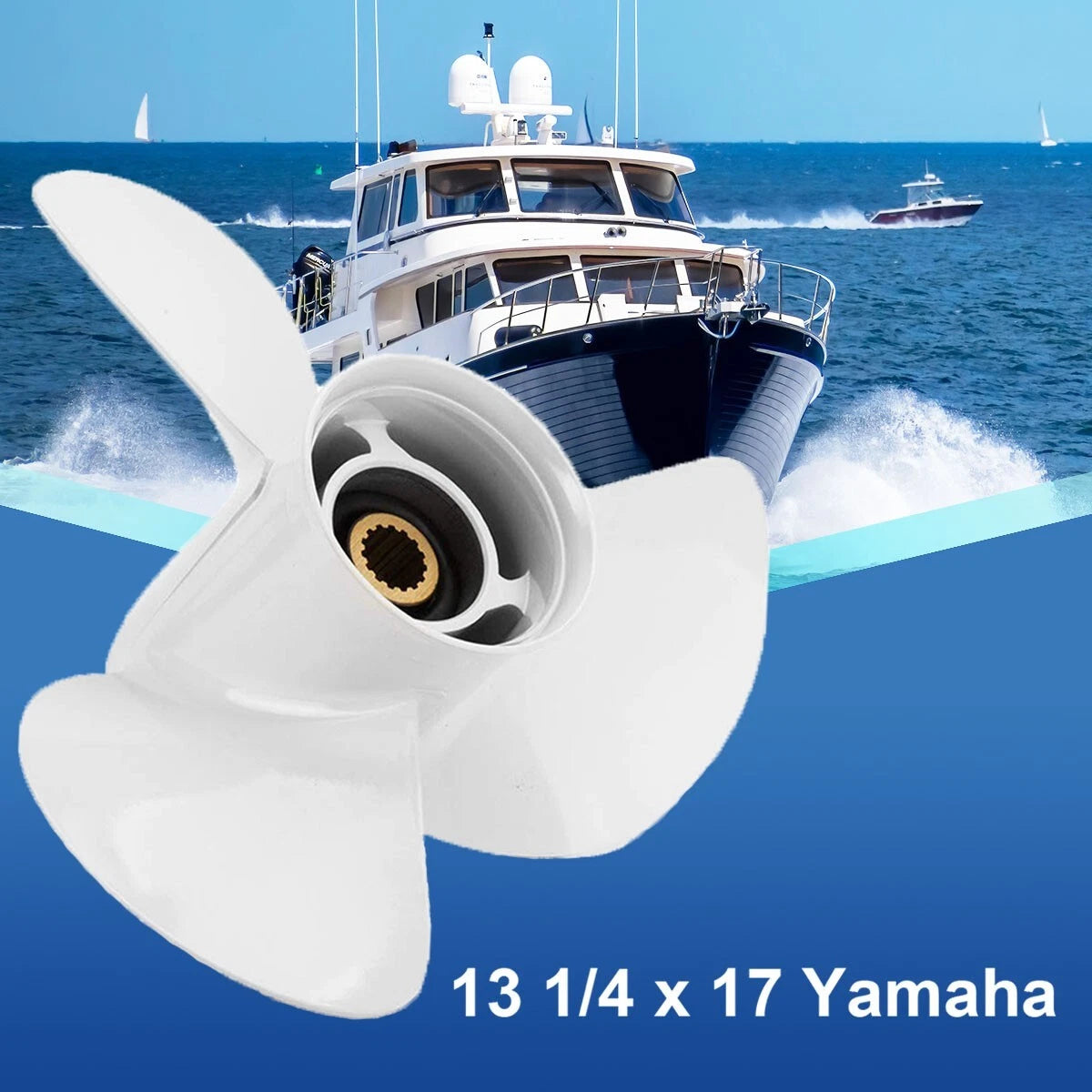 Outboard Prop 13 1/4 x 17 for Yamaha 50-130 HP (15 Spline, 6E5-45945-01-EL, RH)