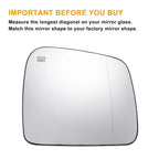 Pair Heated White Mirror Glass for Jeep Dodge (2014–2019)