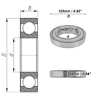 Deep Groove Ball Bearing P6 70x125x24mm for Scooter Skateboard (1 Pc)