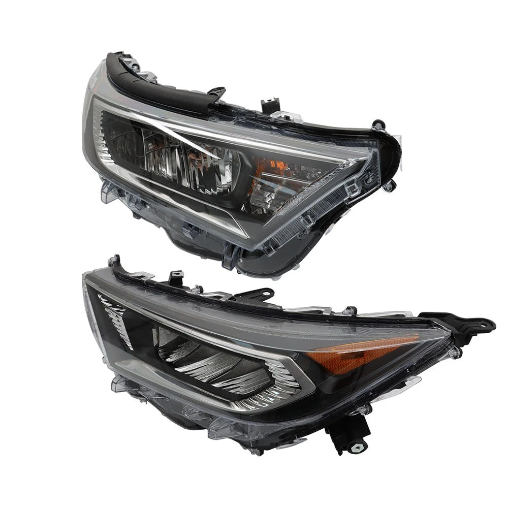 Set of 2 Halogen Projector Headlights for RAV4 LE XLE (2019–2022) Chrome LED