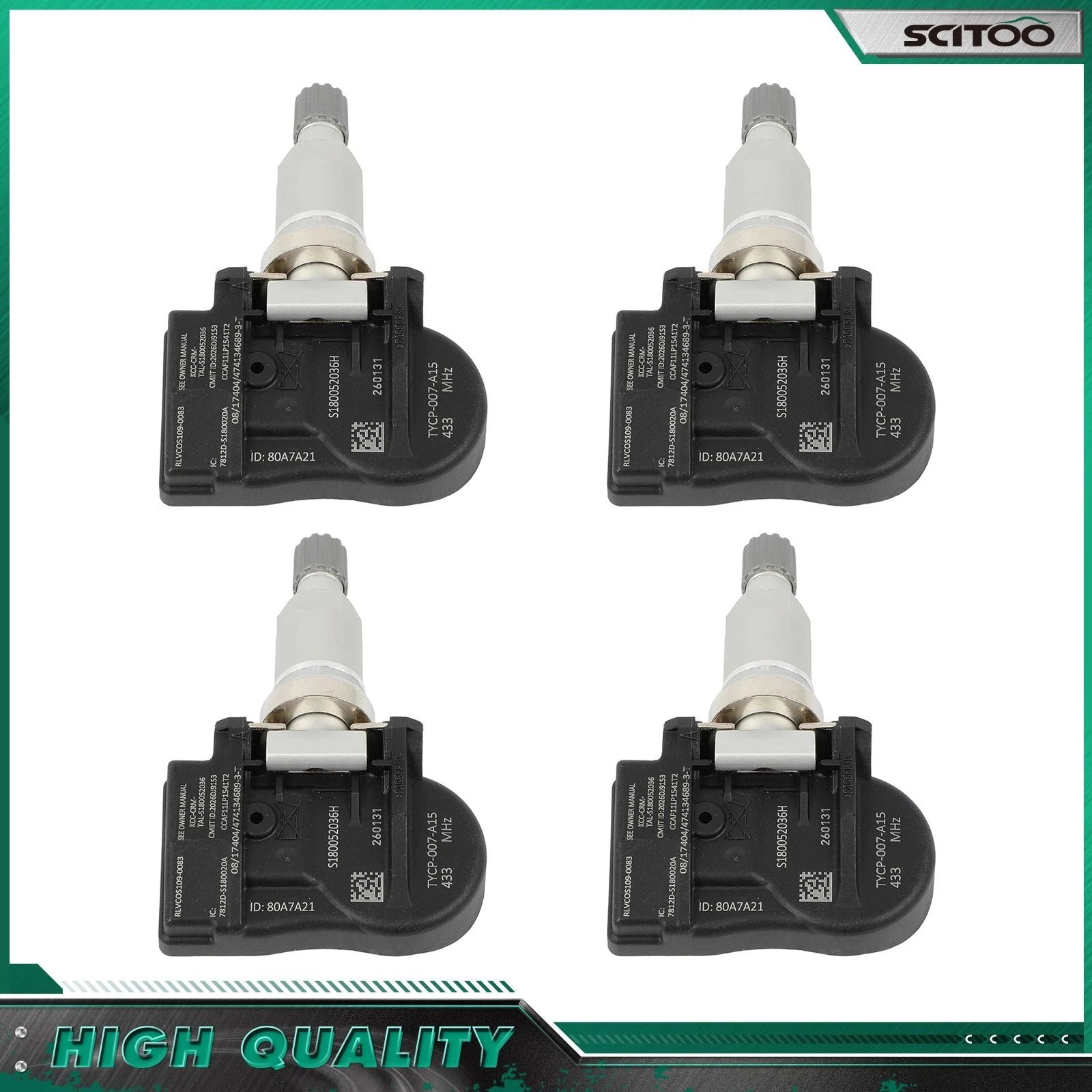 Set of 4 TPMS Tire Pressure Sensors for Infiniti Nissan Altima (2014–2020) 407003JA0A