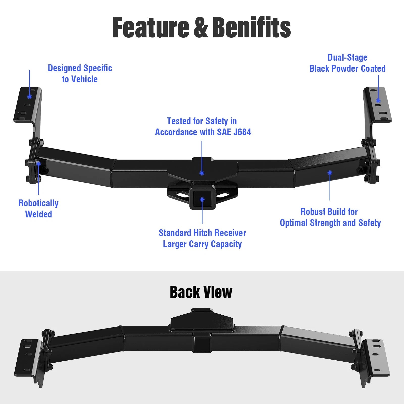 Towing Hitch Receiver Class 3 for Toyota FJ Cruiser (2007-2014)