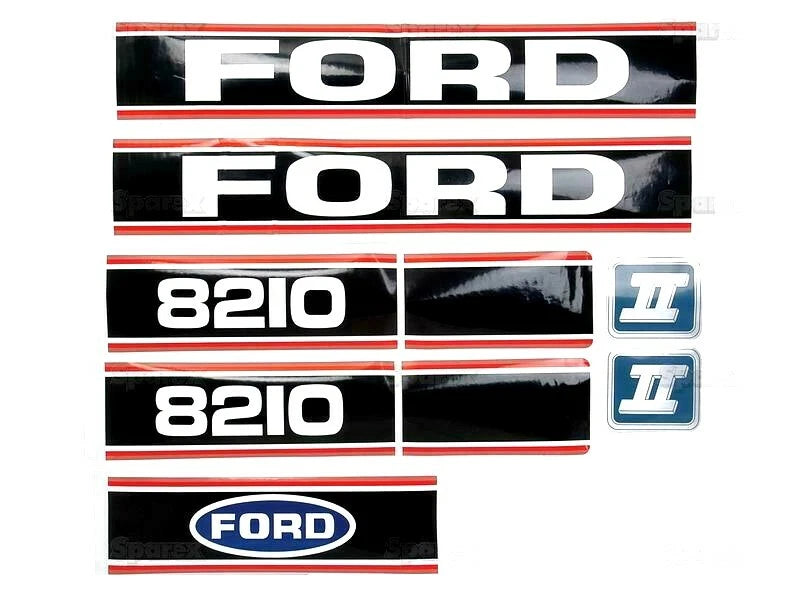 Bonnet Decal Set for Ford 8210 Tractors Series 2 (1980–1990)