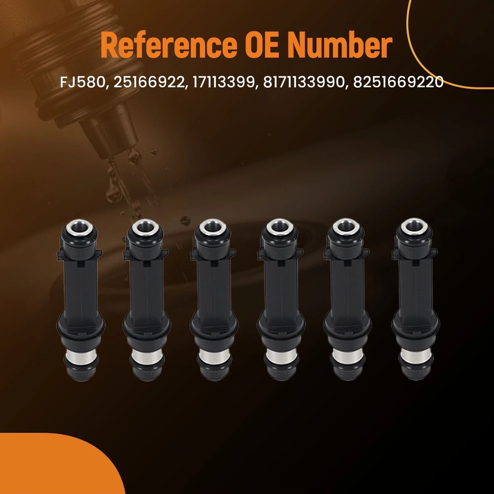 6x Fuel Injectors for Isuzu Rodeo Trooper Honda Passport (1998–2004)