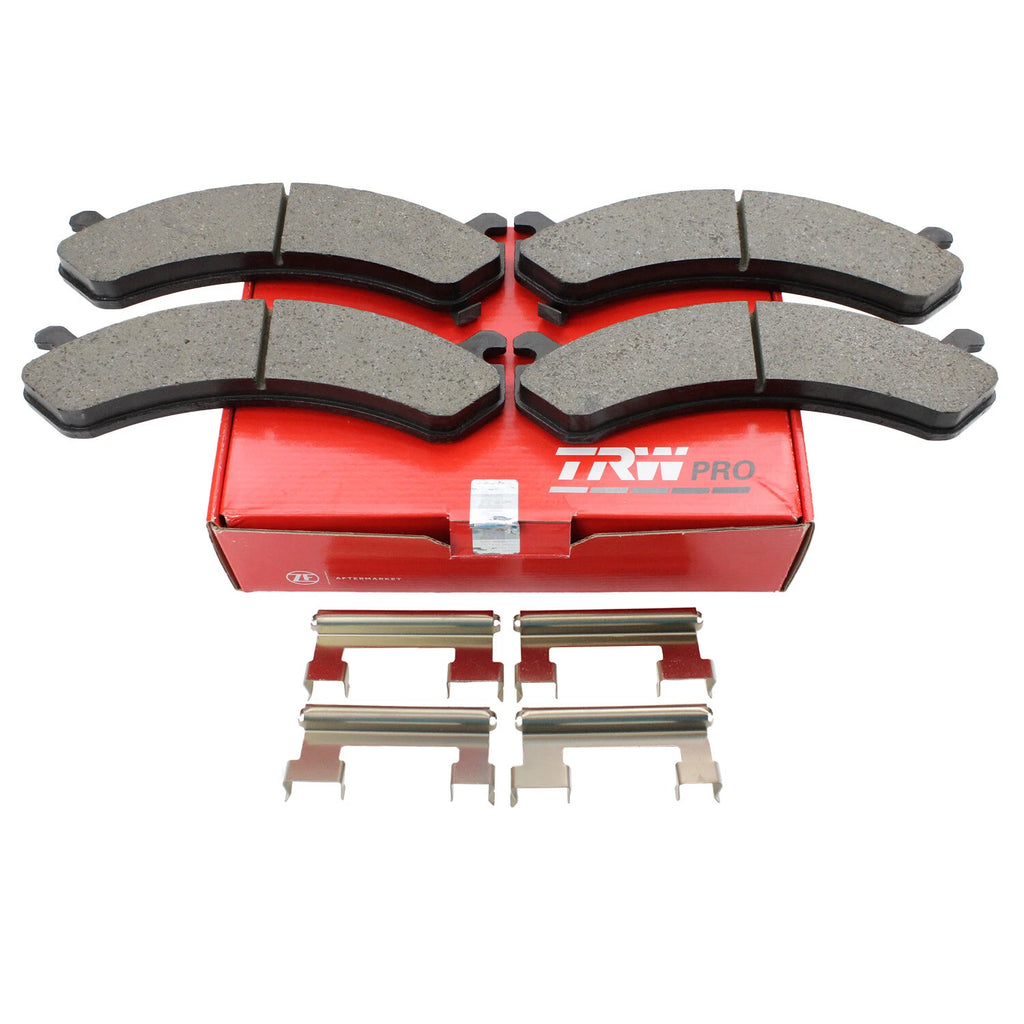 Set of 4 TRW Pro Metallic Slotted Brake Pads for Cadillac Chevrolet GMC Hummer
