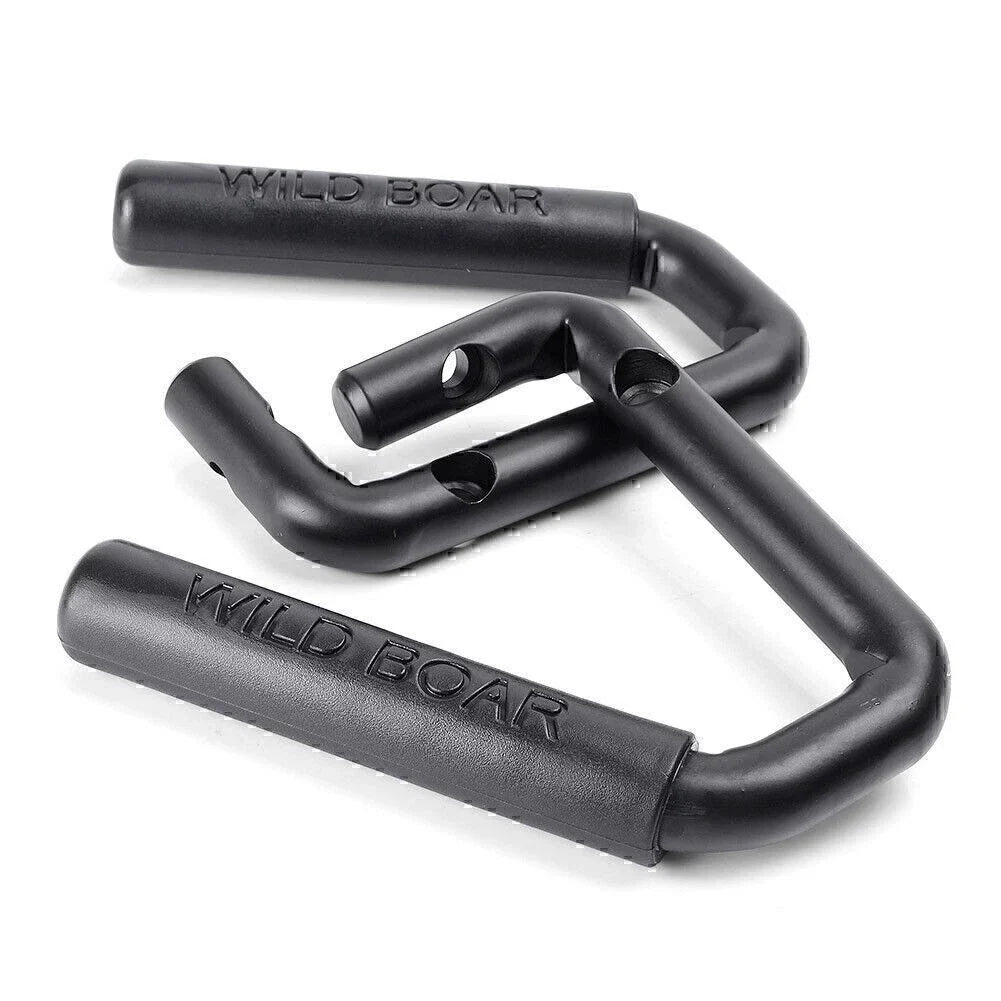 Black Textured Front Grab Bar Handles for 07-17 Jeep Wrangler JK/JKU