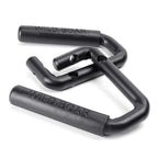 Black Textured Front Grab Bar Handles for 07-17 Jeep Wrangler JK/JKU