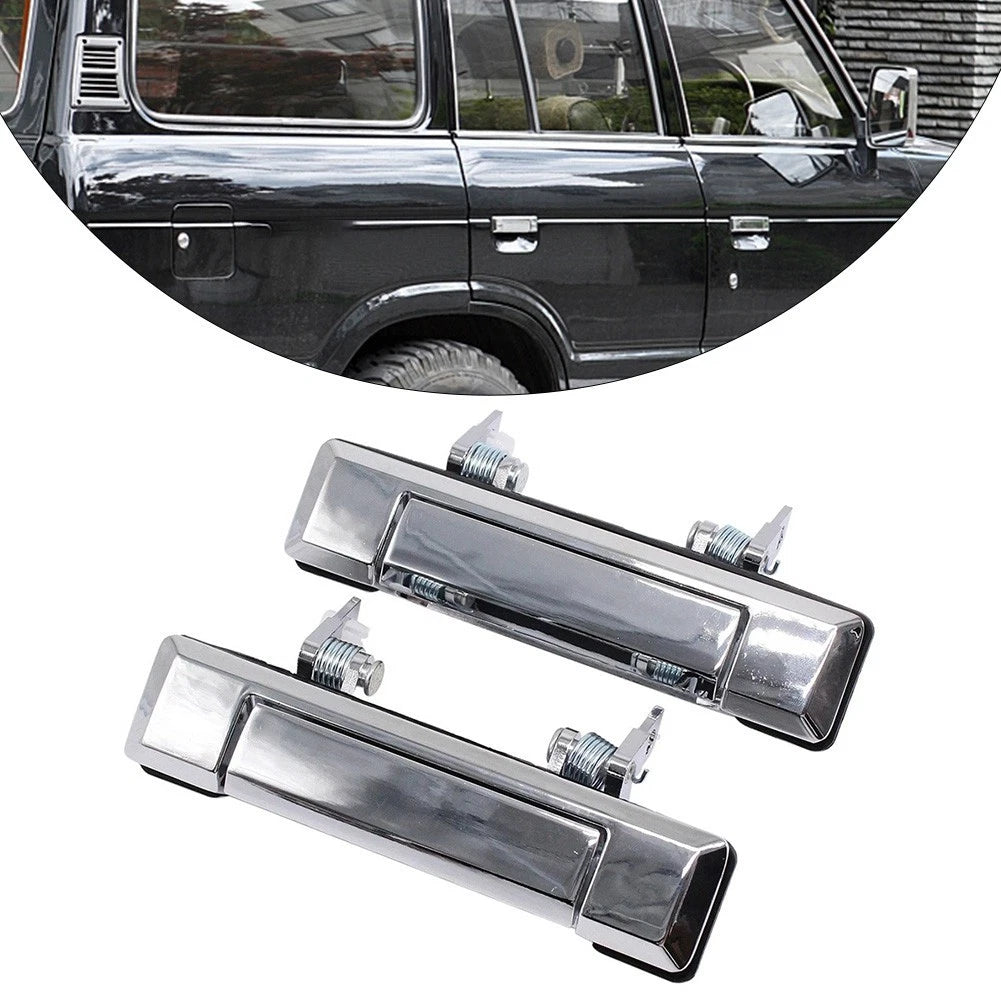 Chrome Front Door Handle Pair for Toyota Land Cruiser J70 (2010–2016)