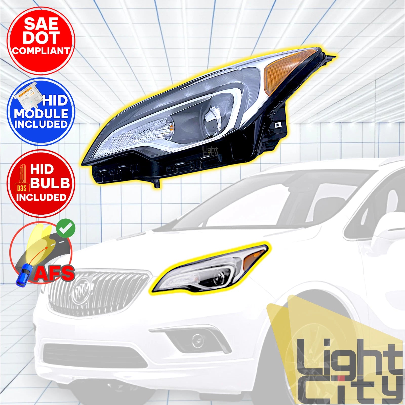 HID Xenon Headlight with Bulb & Ballast for Buick Envision (2016–2018)
