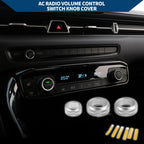 Set of 3 AC Radio Switch Knob Cover Rings for Toyota Supra (2018–2022) Silver Tone
