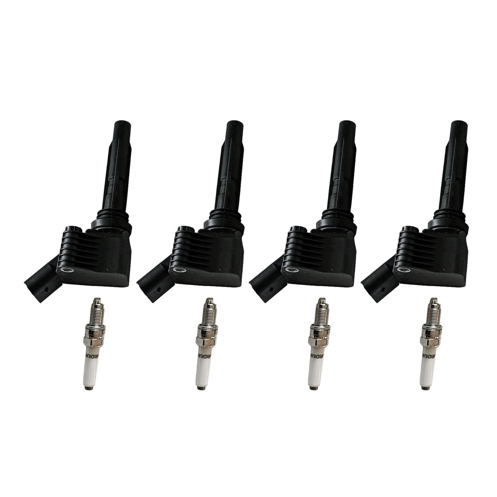 Set of 4 Ignition Coils & Iridium Spark Plugs for Volkswagen Jetta (2016–2019)
